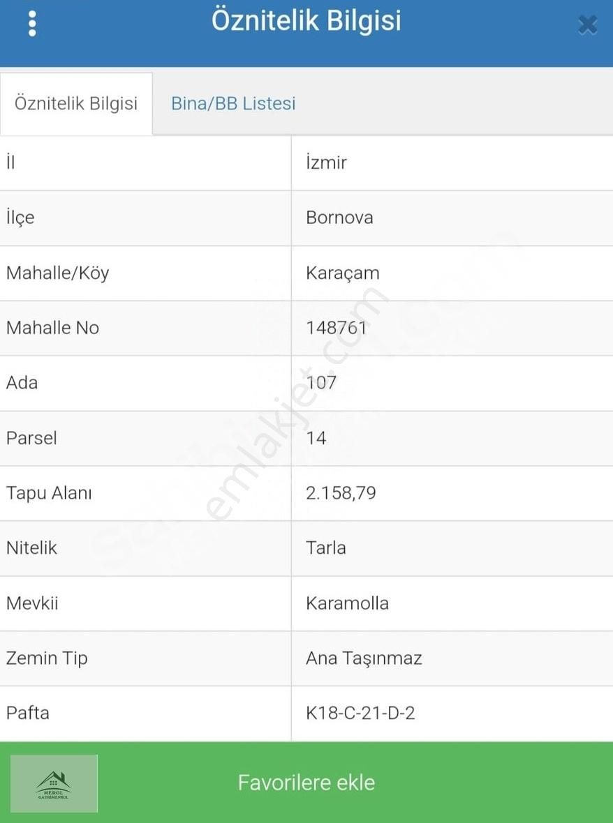 Bornova Karaçam Satılık Tarla Bornova Karaçamda 2159 M² Satılık Yatırımlık Arsa!