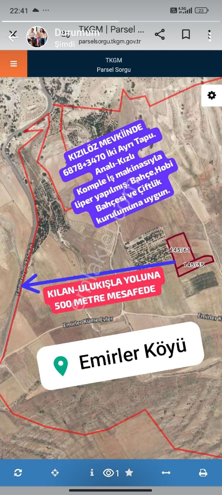 Ulukışla Emirler Köyü Satılık Tarla Ulukışla Kılan'da Satılık Tarla