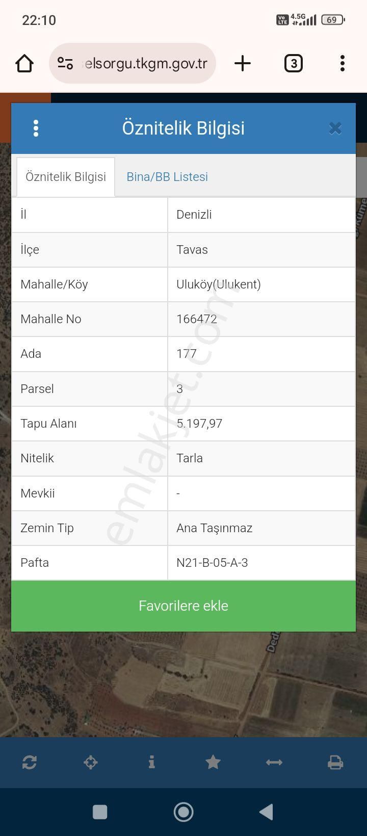 Denizli Tavas Satılık Konut İmarlı Tavas Ulukent Ceviz Bahçesi