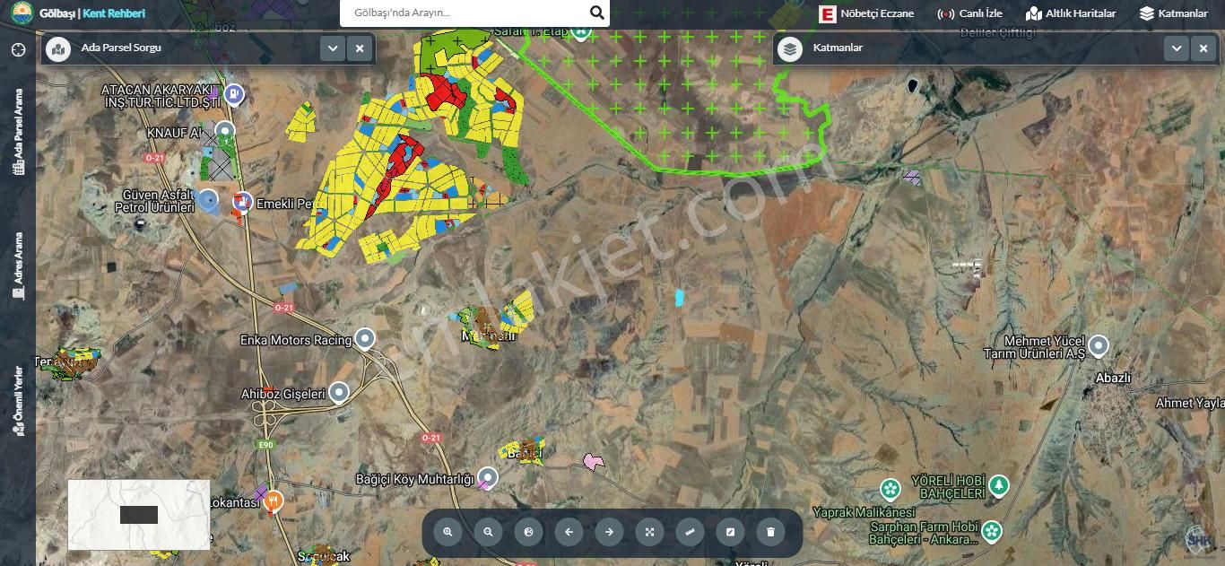 Gölbaşı Mahmatlı Satılık Konut İmarlı Mahmatlı Toki Plan İçinde Tektapu 9500 M2 Yatırımlık Arazi