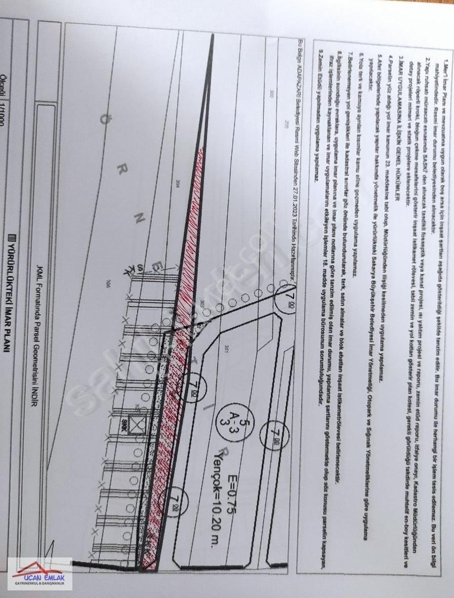 Adapazarı Karakamış Satılık Konut İmarlı Ozanlar-karakamış Arası 6.332 M2 Kısmen İmarlı