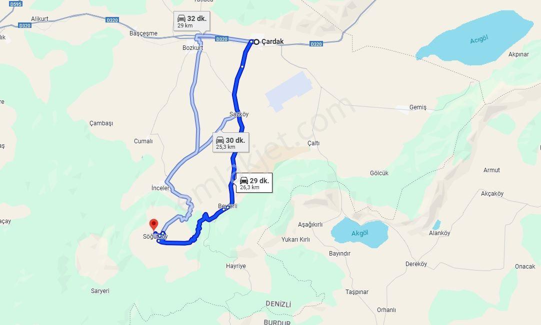 Denizli Çardak Söğüt De 1660m2 Tek Tapu Tarla Köy Yanı - Görsel 27