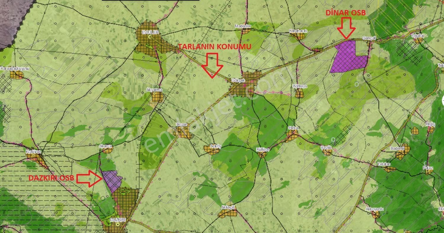 Afyonkarahisar Evciler Gökçek Köy Yakını 6461m2 Tek Tapu Tarla - Görsel 2