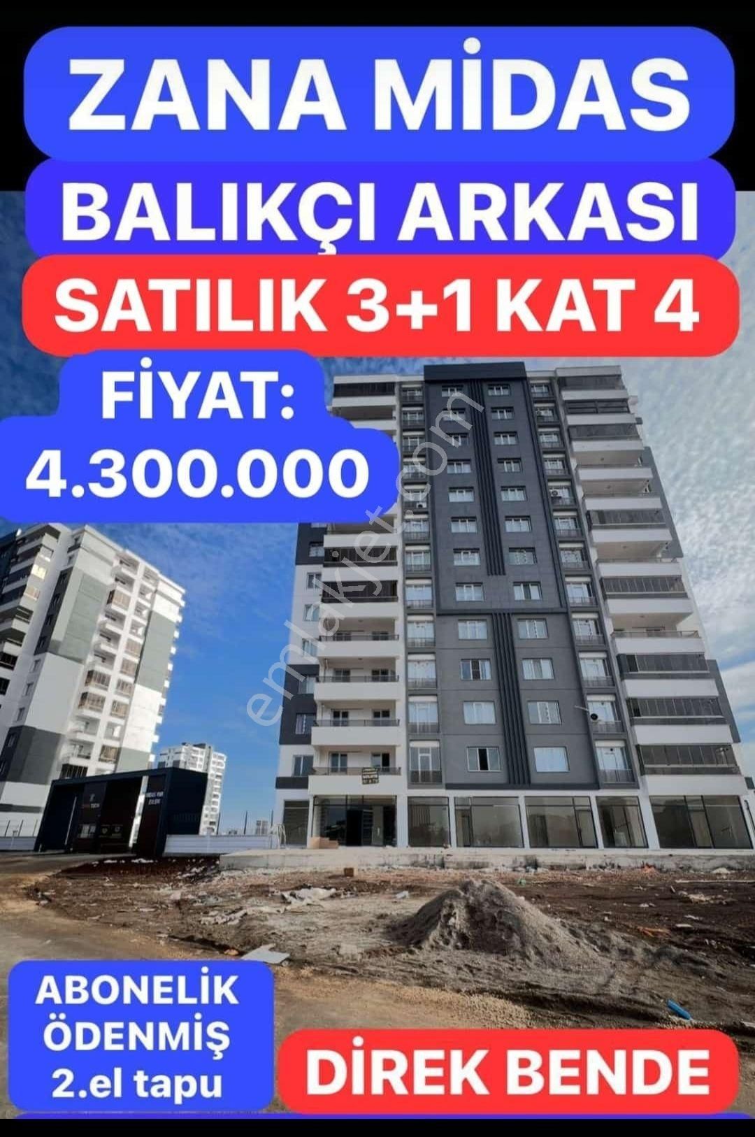 Kayapınar Talaytepe Satılık Daire Zana Midas 3+1 Acil Satılık