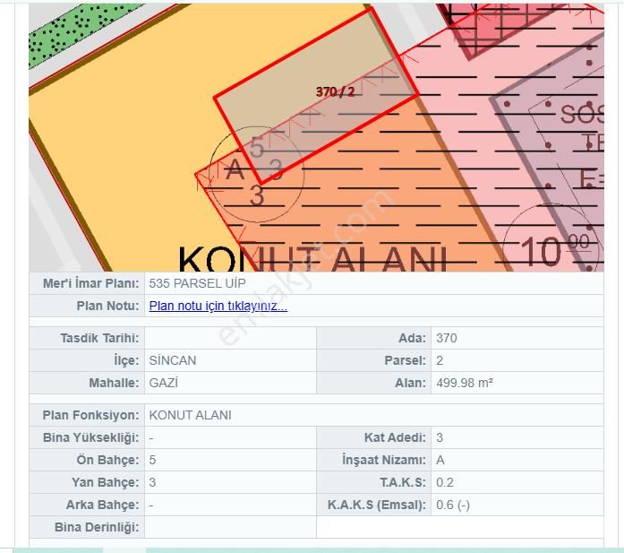 Sincan Gazi Satılık Konut İmarlı Temelli Gazi Mahallesinde Tek Tapu 500 M2 İmarlı Arsa Fırsatı