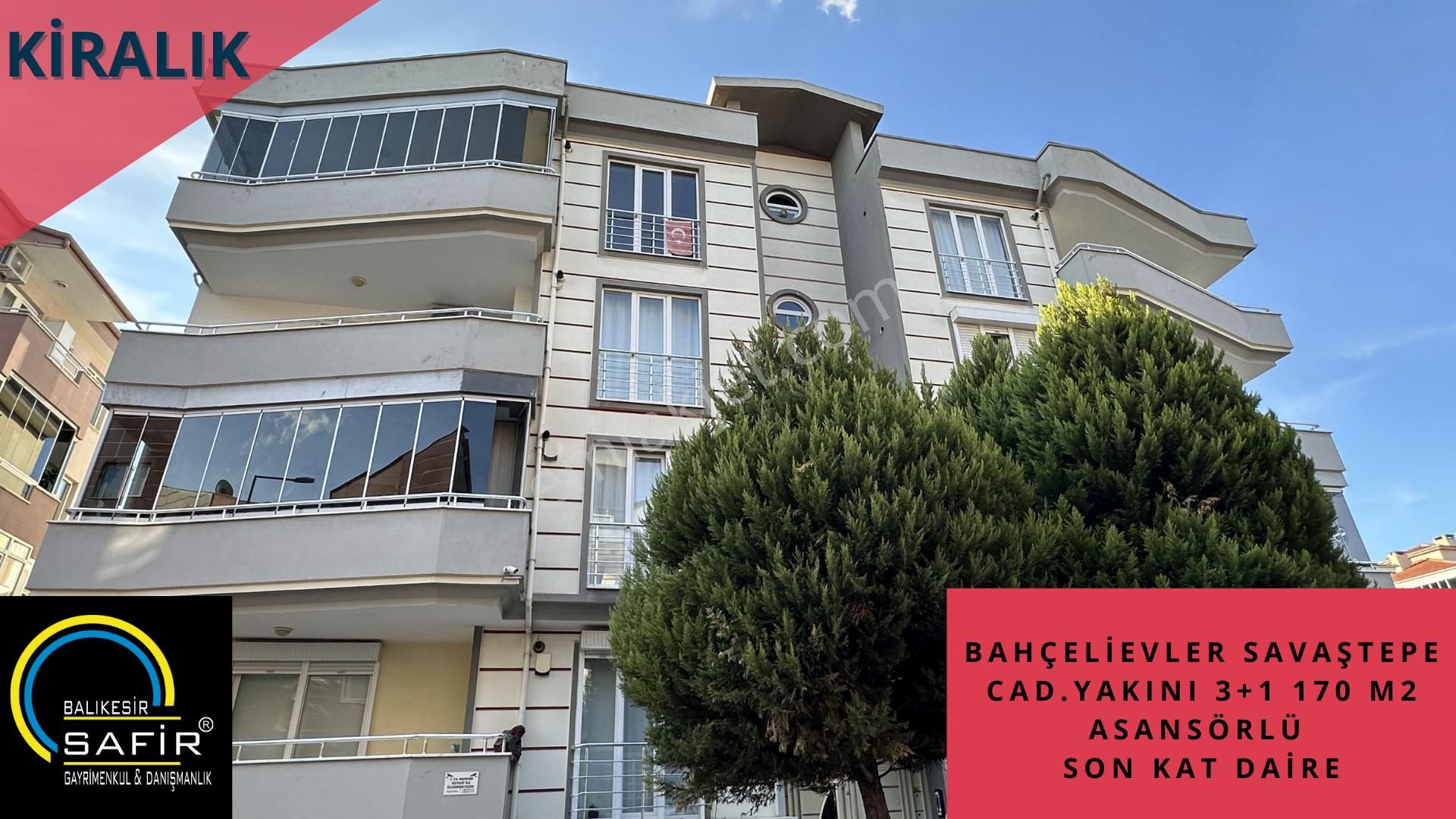 Altıeylül Bahçelievler Kiralık Daire Bahçelievler Savaştepe Cad.yak.3+1 170m2 Asansörlü Son Kat Daire Geniş Daire İsteyenlere Uygundur