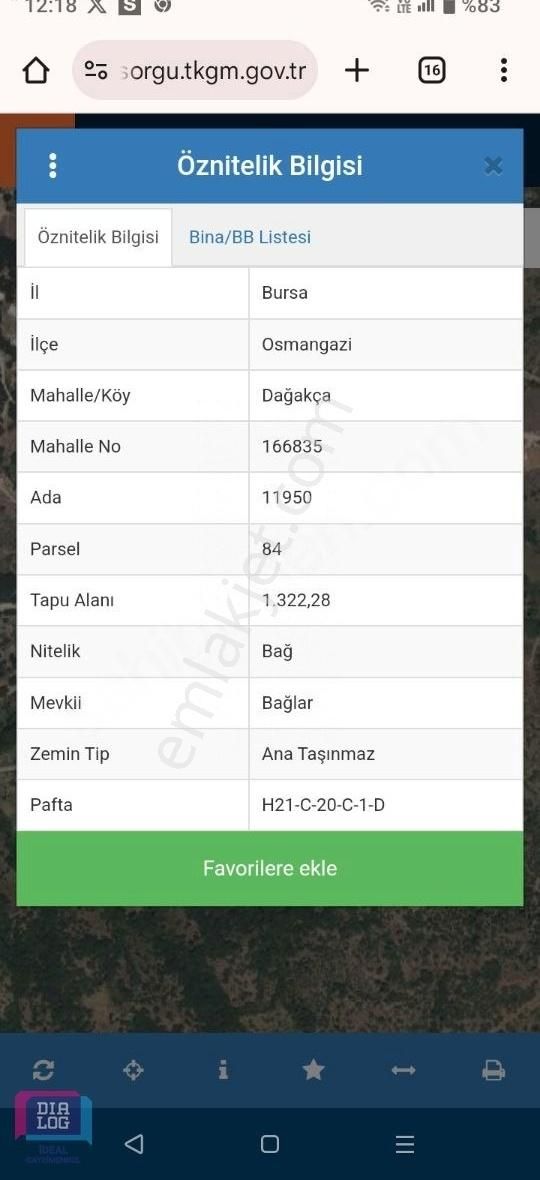 Osmangazi Dağakça Satılık Bağ & Bahçe Köy Merkezine Yakın Fırsat Arazi