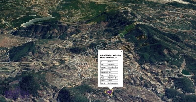 Orhaneli Göynükbelen Satılık Tarla Orhaneli Göynükbelen Köyü 19.894m² Satılık Tek Tapu Tarla