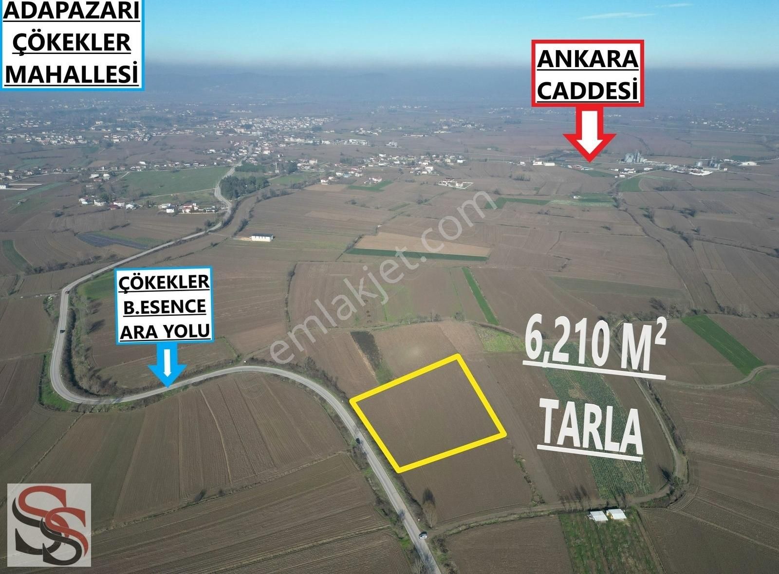 Adapazarı Çökekler Satılık Tarla Adapazarı Çökeklerde 6,210m² Çiftlik Ve Depo Yapımna Uygun Tarla