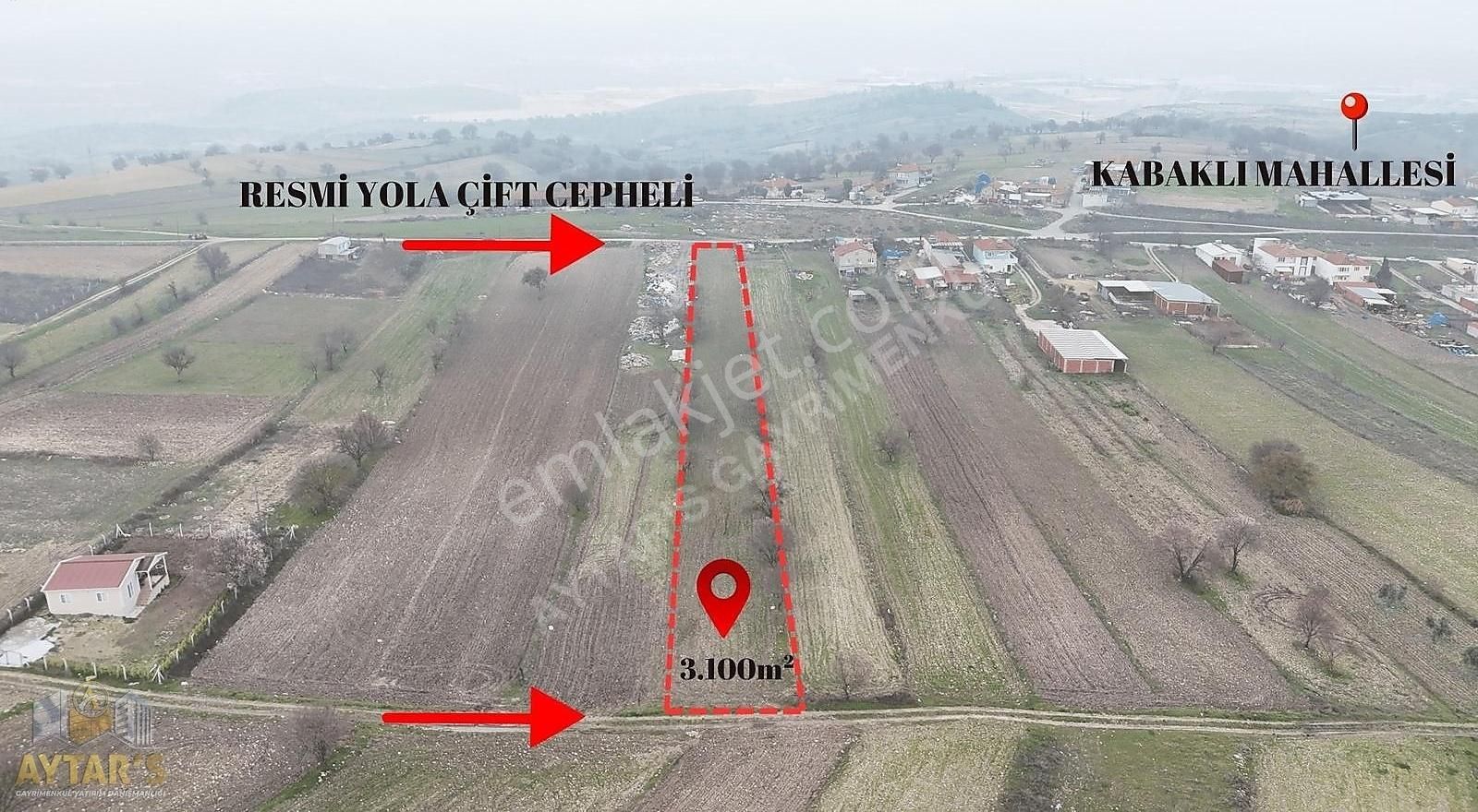 Altıeylül Kabaklı Satılık Tarla Aytar's Dan Altıeylül Kabaklı Satılık Arsa Vasfında 3100m2 Tarla