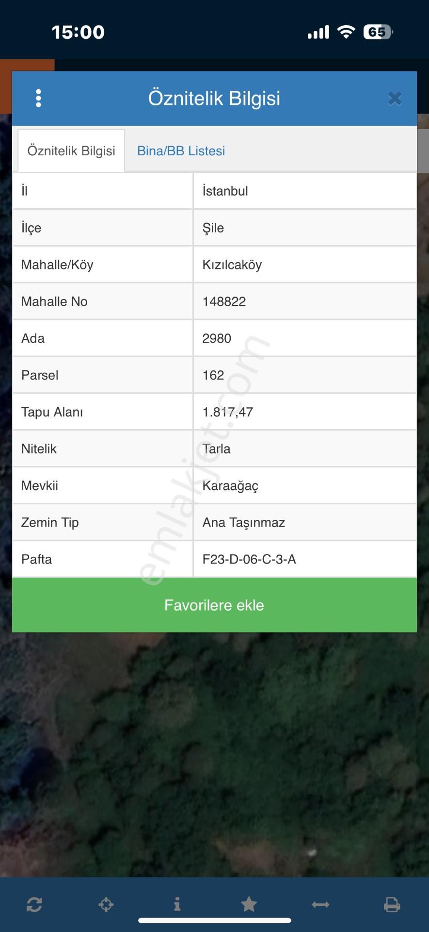 Şile Kızılca Satılık Tarla Yankı'dan Şile Kızılcaköy İçinde 1.820 M2 Satılık Arsa