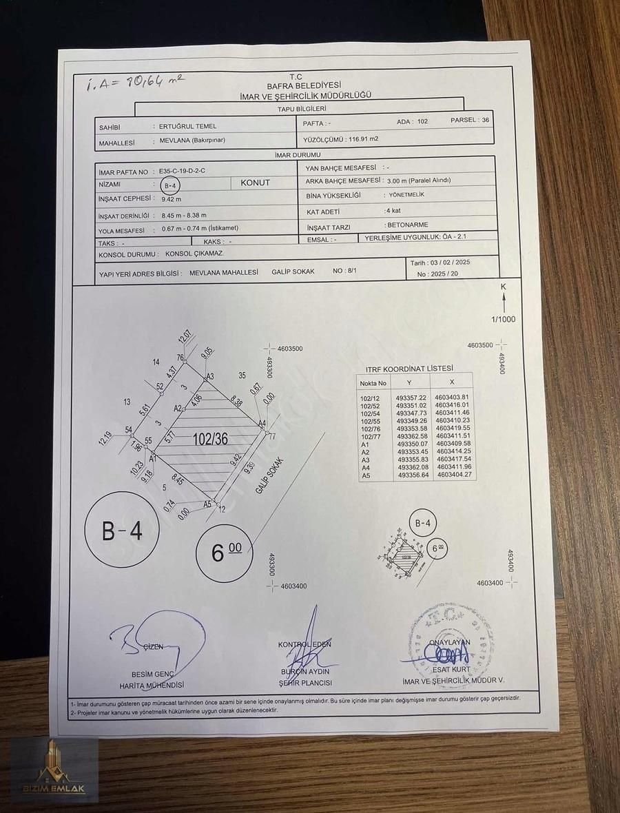 Bafra Mevlana Satılık Tarla Kelepir !!! Bafranın En Ucuz Arsası Mevlana Mah 4 Kata İmarlı