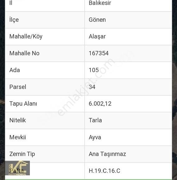 Gönen Alaşar Satılık Ticari İmarlı Kc Den Gönen Alaşar Da Satılık Arazi