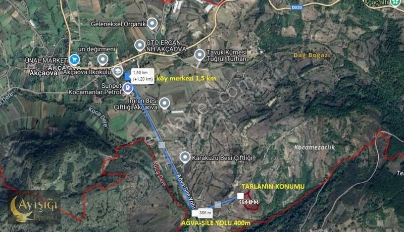 Kandıra Akçaova'da 9,682m² Tek Tapu Yola Cepheli Satılık Tarla - Görsel 5