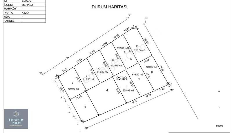 Elazığ Merkez Hilalkent Satılık Konut İmarlı Elazığ Merkez Bizmişende Satılıkimarlı Arsa