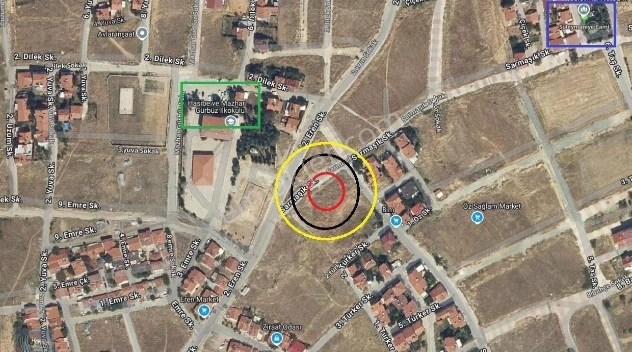 Uşak Merkez Elmalıdere Satılık Konut İmarlı Hasibe Mazhar Okulu Karşısında 347m2 Arsa