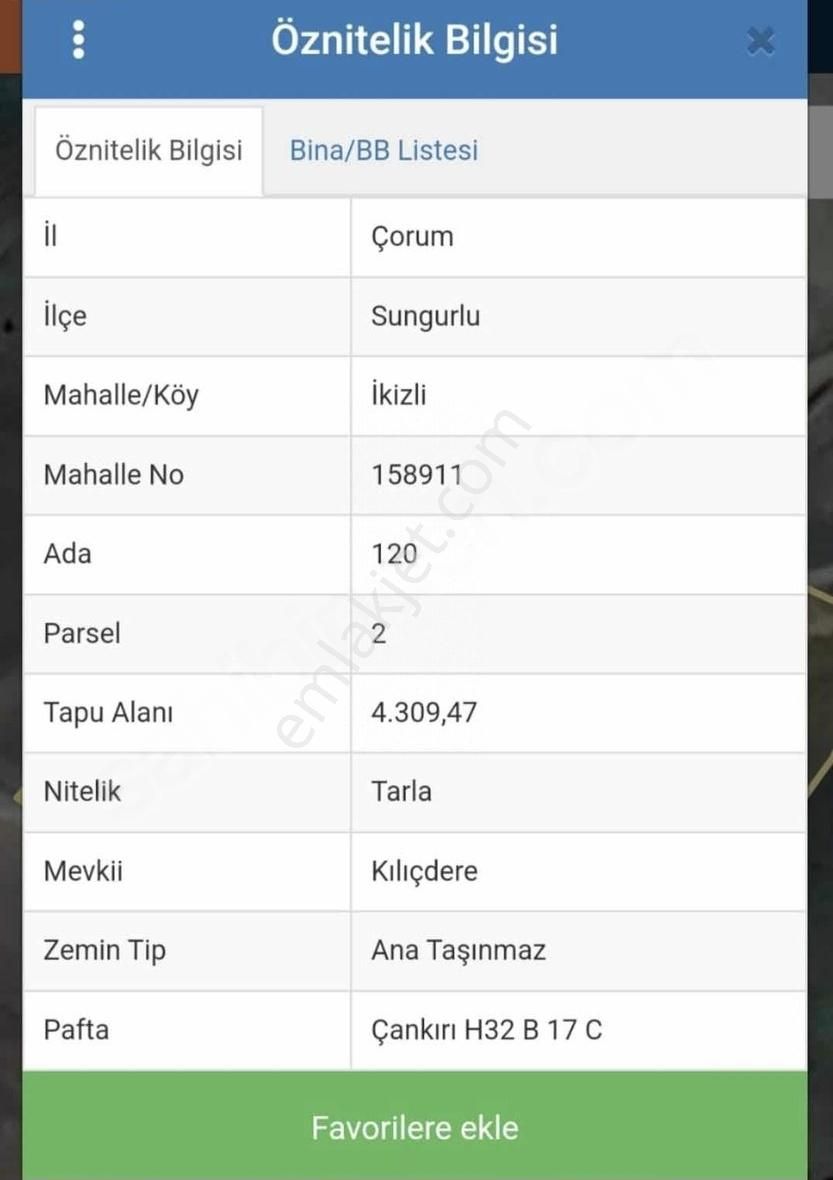 Sungurlu İkizli Köyü Satılık Tarla Çorum Sungurlu İkizler Köyü 10500 Dönüm 350bin