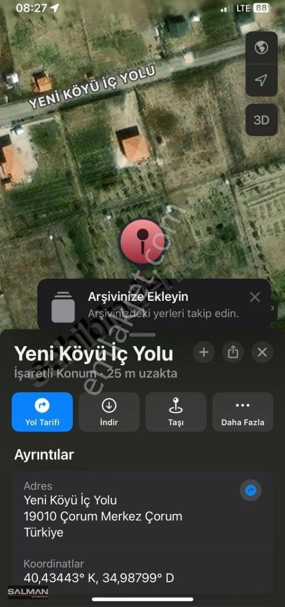 Salman'dan Çorum Merkeze 15 Km Uzaklıkta Satılık Hobi Bahçesi - Görsel 4