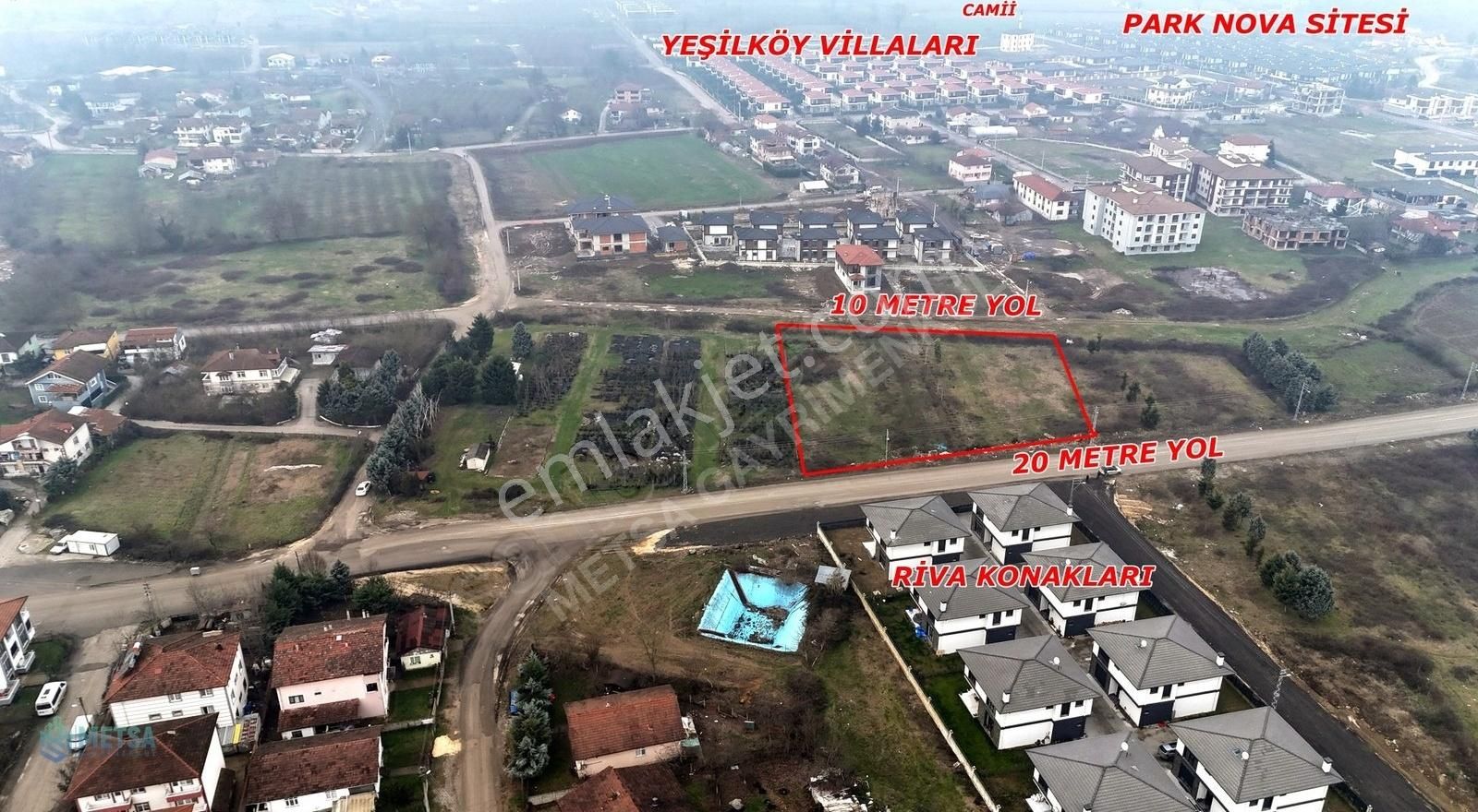 Düzce Merkez Akınlar Satılık Ticari İmarlı Metsa'dan Akınlar Mahallesi'nde 2500 M2 Satılık Arsa