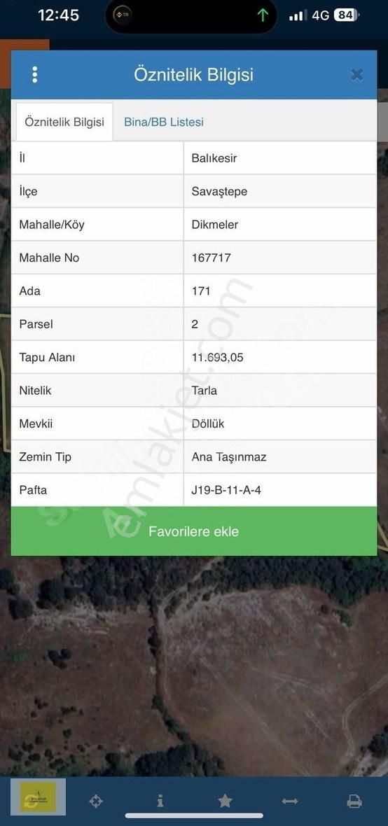 Savaştepe Dikmeler Satılık Tarla Balıkesir Savaştepe 11.693m2 Yatırım Fırsatı Emsal Altı