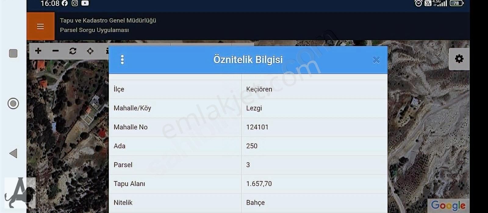 Keçiören Sarıbeyler Satılık Bağ & Bahçe Ali Bey'denlezgide Köy İçi, İşletmelere Uygun, Tek Tapu 1657m2