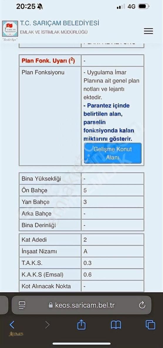 Sarıçam Dağcı Satılık Konut İmarlı Dağcı'da İnşaata Açık 365 M2 Satılık İmarlı İfrazlı Satılık Arsa