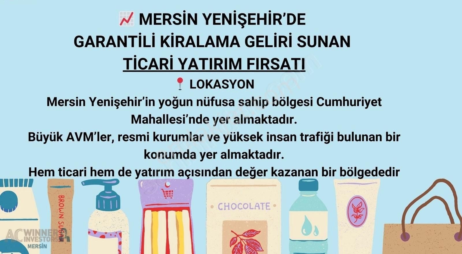 Yenişehir Cumhuriyet Satılık Dükkan & Mağaza 15 Yıl Amortisman - Garantili Gelir - Kurumsal Kiracı !