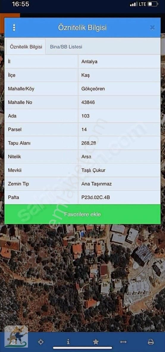 Kaş Gökçeören Satılık Tarla Kalkan Kaş Gökçeören 268 M2 İmarlı Arsa Deniz Manzaralı