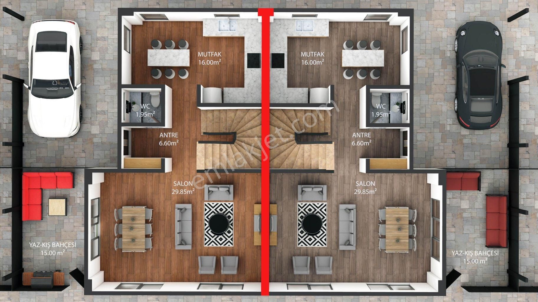 Çerlide Doğayla İç İçe 1.sınıf Tripleks Villa - Görsel 9