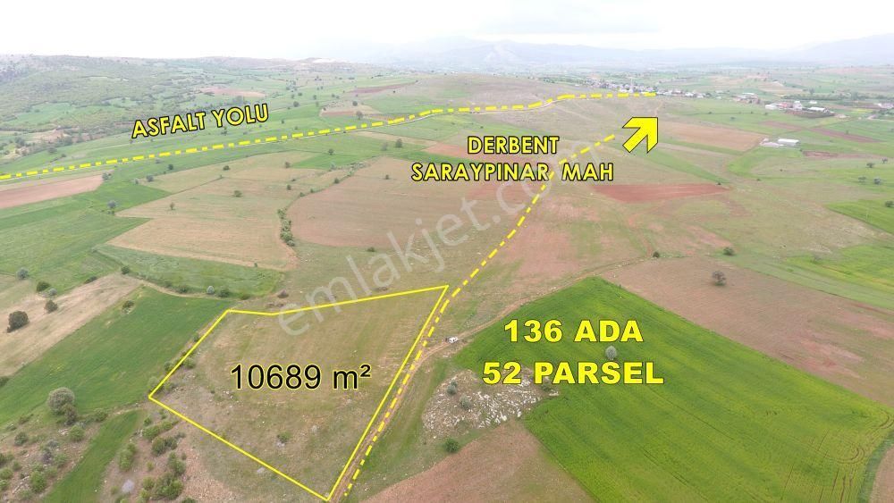 Derbent Saraypınar Satılık Tarla Konya / Derbent / Saraypınar Mahallesinde 10.689 M² Müstakil Tapulu Tarla