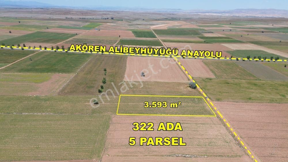 Akören Orhaniye Satılık Tarla Konya / Akören / Orhaniye De 3.593 M² Asfalt Yola Yakın Tarla