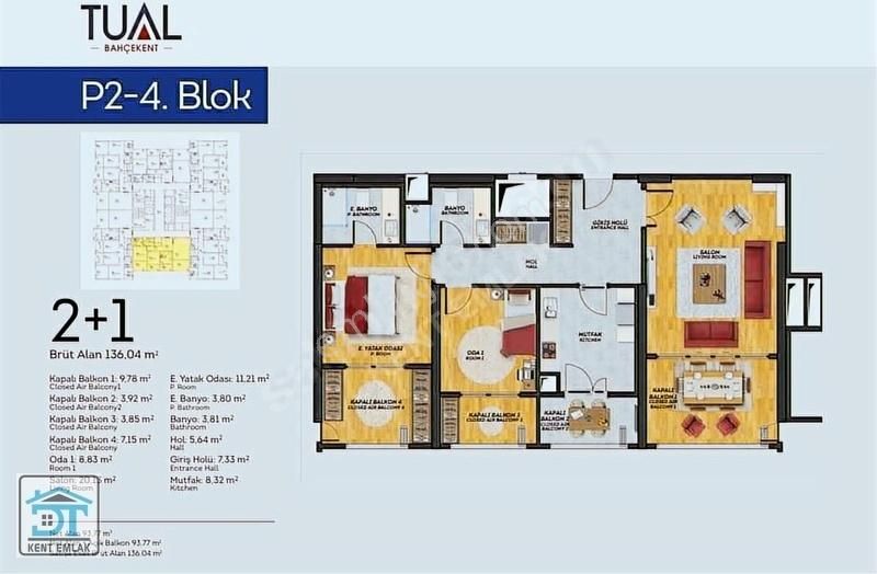 Başakşehir Bahçeşehir 2. Kısım Satılık Daire Bahçeşehir Tual Bahçekent Kısa Blok 135 M2 Satılık 2+1 Boş Daire