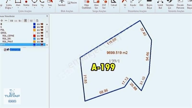 Armutlu Fıstıklı Köyü (Merkez) Satılık Tarla Turyaptan Armutlu Fıstıklı Yayla Mevkiinde 9700 M2 Satılık Tarla