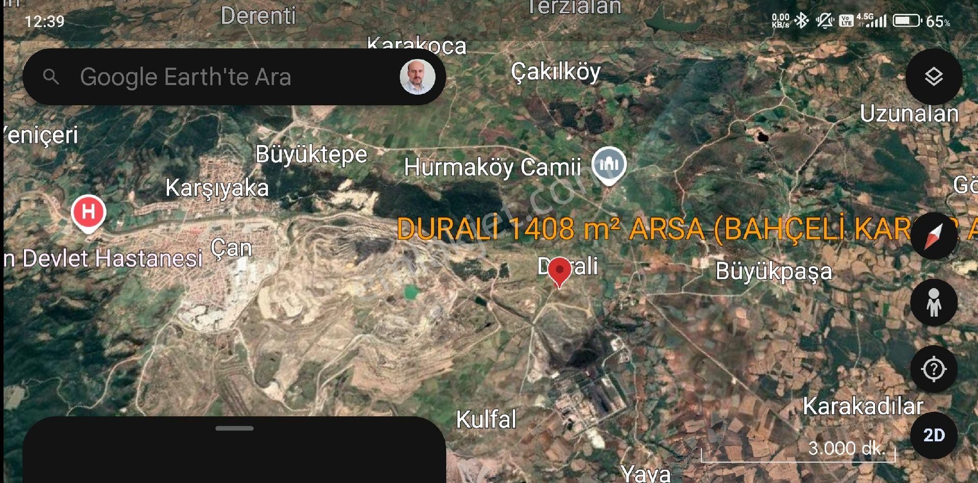 1408 M² İmarlı Köy Arsası Durali Köyü Çan İlçesi Çanakkale İli - Görsel 15