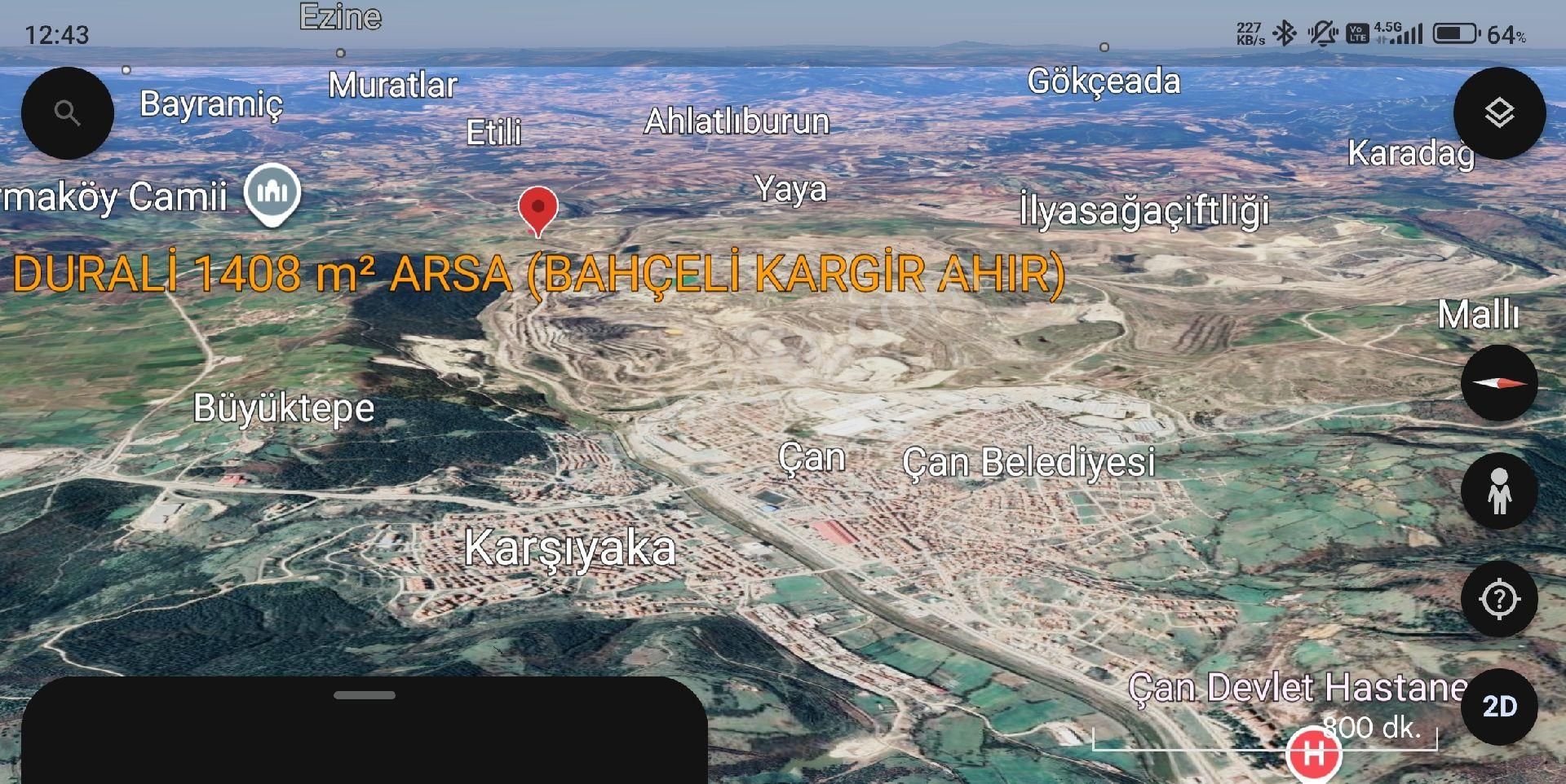 1408 M² İmarlı Köy Arsası Durali Köyü Çan İlçesi Çanakkale İli - Görsel 17