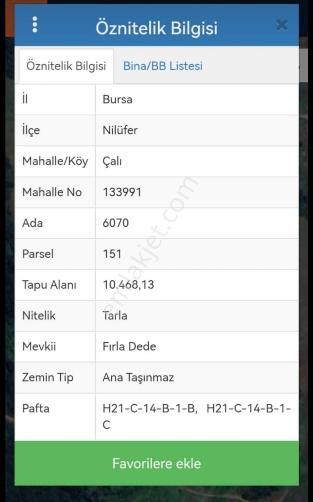 Bursa Nilüfer Çalıda Satılık Tarla - Görsel 2