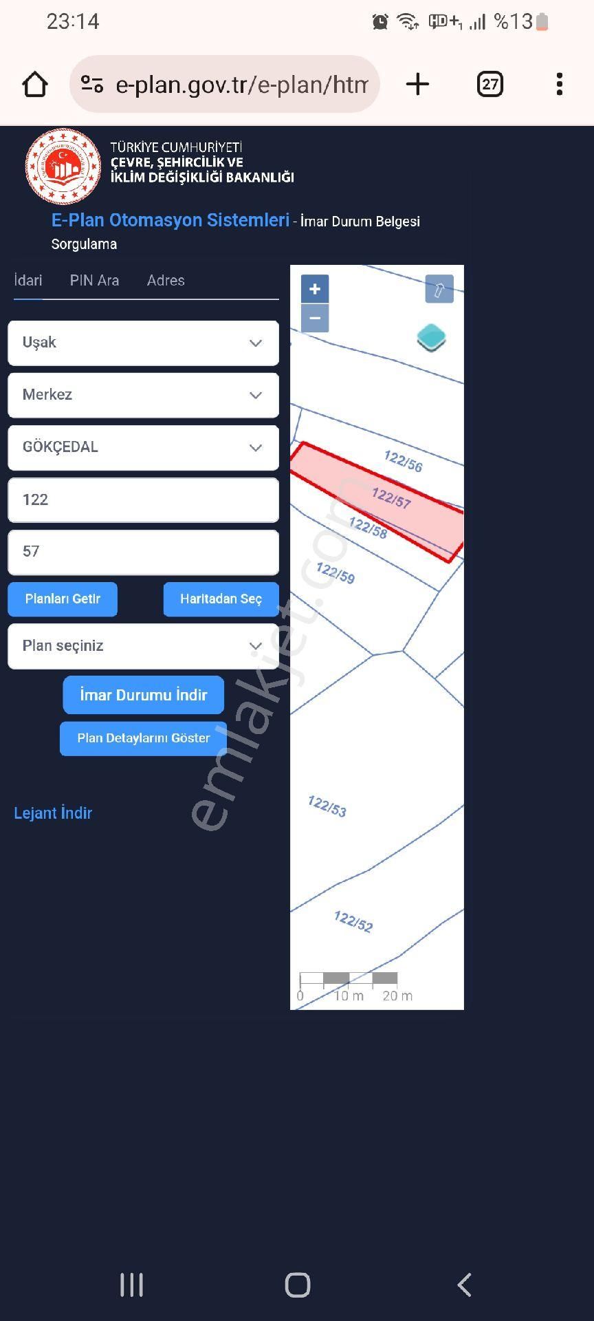 Uşak Merkez Gökçedal Köyü (Kocadüz) Satılık Konut İmarlı İmar Planı İçinde Uşak Merkezde Muhteşem Doğa Manzaralı