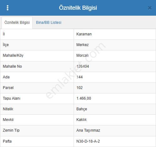 Karaman Merkez Morcalı Köyü (Duma) Satılık Tarla Morcalıda Satılık Tarla