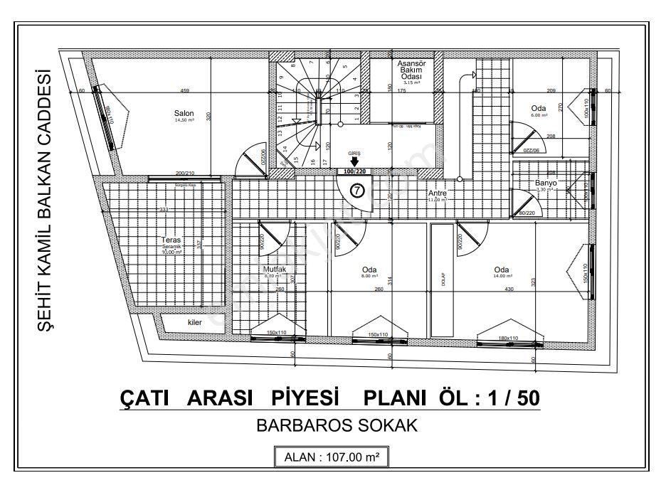 Yıldırım Mah-şehitkamil Ultra Lüx 5+2 Dublex Net 200 M² Proje