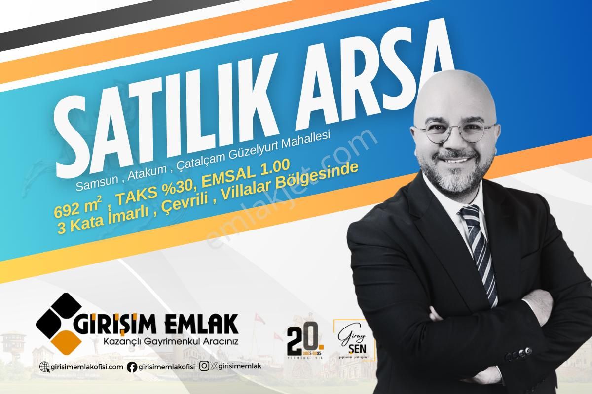 Villalar Bölgesinde 3 Kat İmarlı 692 M Satılık Arsa