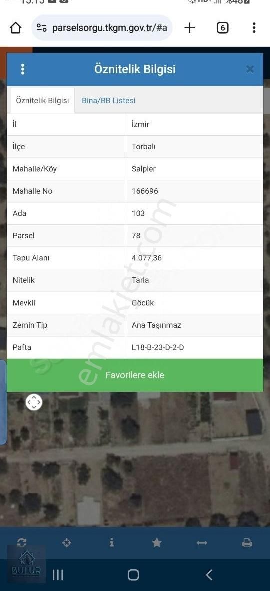 Torbalı Saipler De, 278 M2 Arsa, İçinde 48 M2 1+1 Ev - Görsel 3