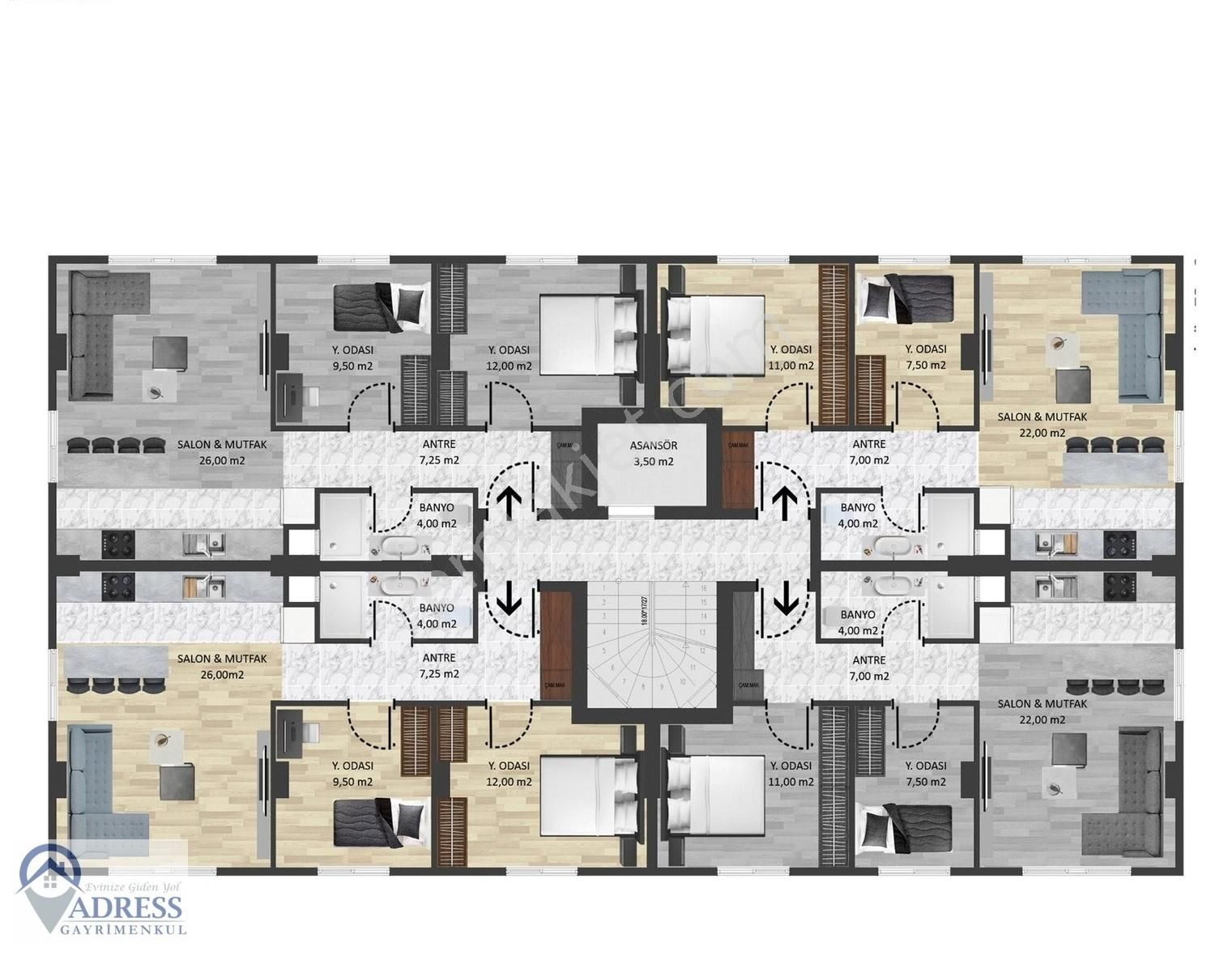 Ümraniye Çakmak Satılık Daire Adressten Çakmakta Otoparklı 2+1 95m2 Sıfır Satılık Daire