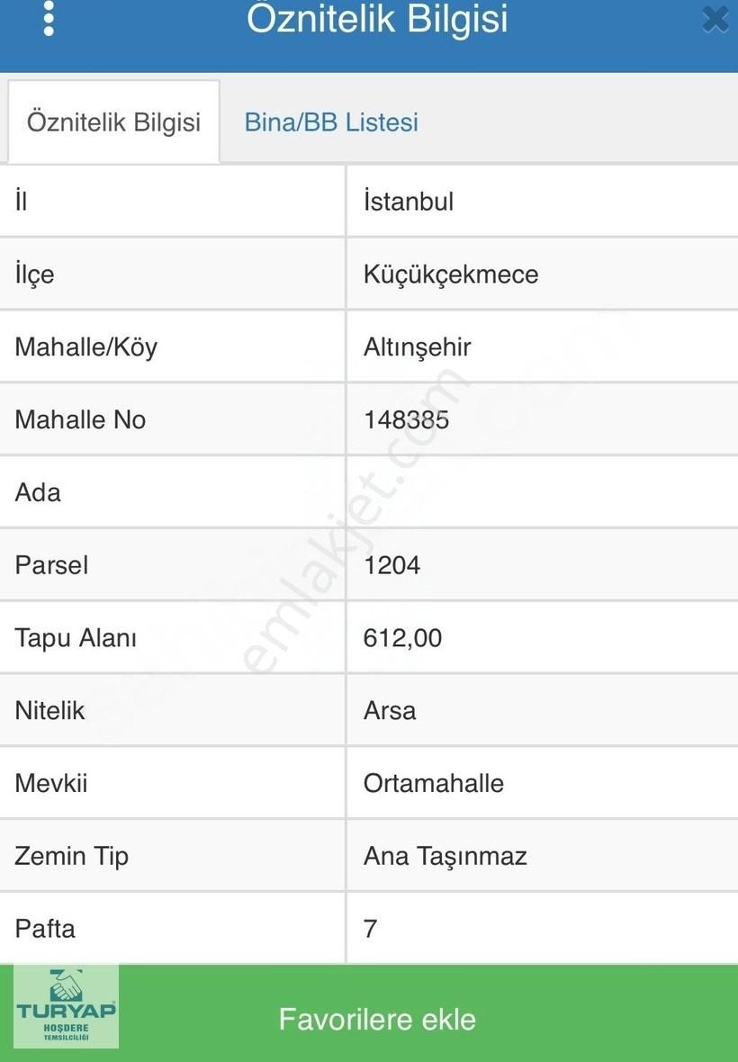 Küçükçekmece Yarımburgaz Satılık Ticari İmarlı Turyap'tan Küçükçekmece Göle Yakın Satılık Arsa