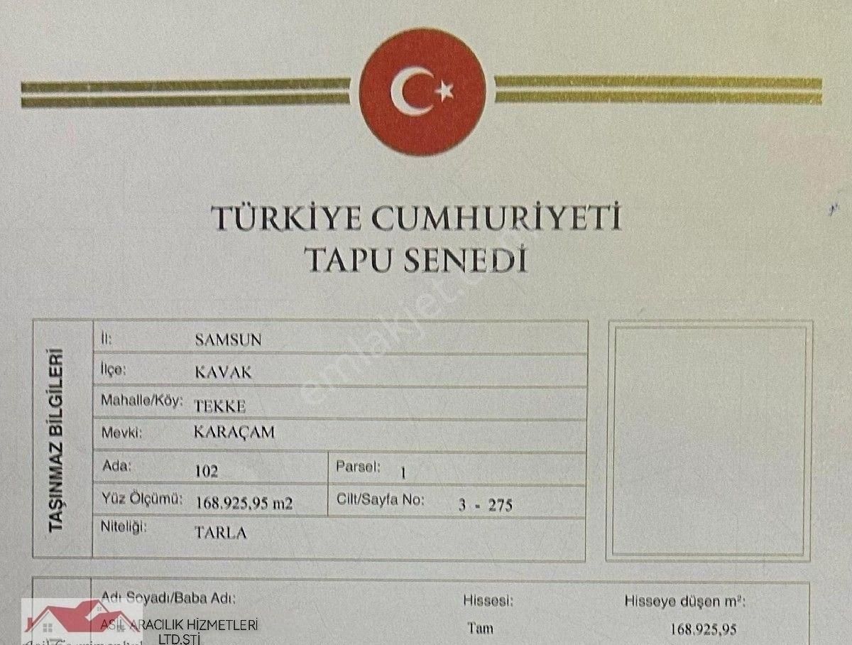 Samsun Kavak Tekke De Bölgenin En Büyük Arazisi 168.925.95 M2 - Görsel 23