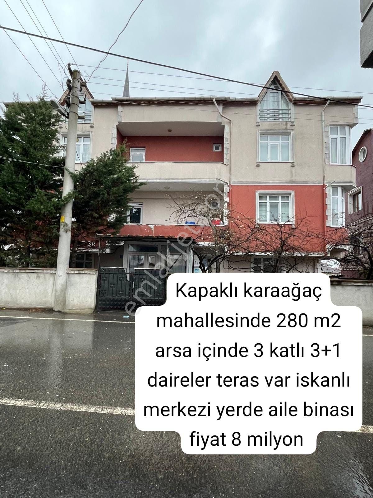 Kapaklı Fatih Satılık Konut İmarlı Kapaklı Karaağaç Müstakil Bina