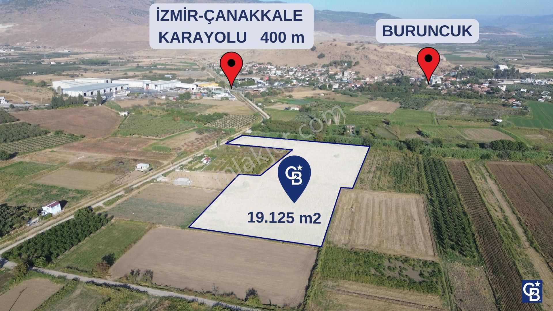 Menemen Yıldırım Satılık Tarla Anayola 400 M. 19.125 M2 Asfalta Cepheli Satılık Tarla