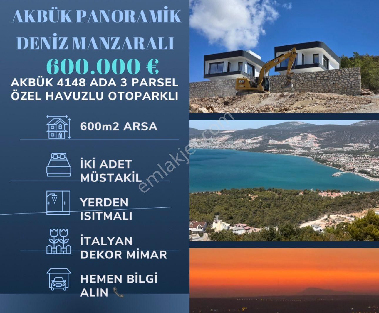 Didim Akbük Satılık Villa Akbükte Panoramik Deniz&sunset Manzaralı İnfinity Havuzlu Şaheser