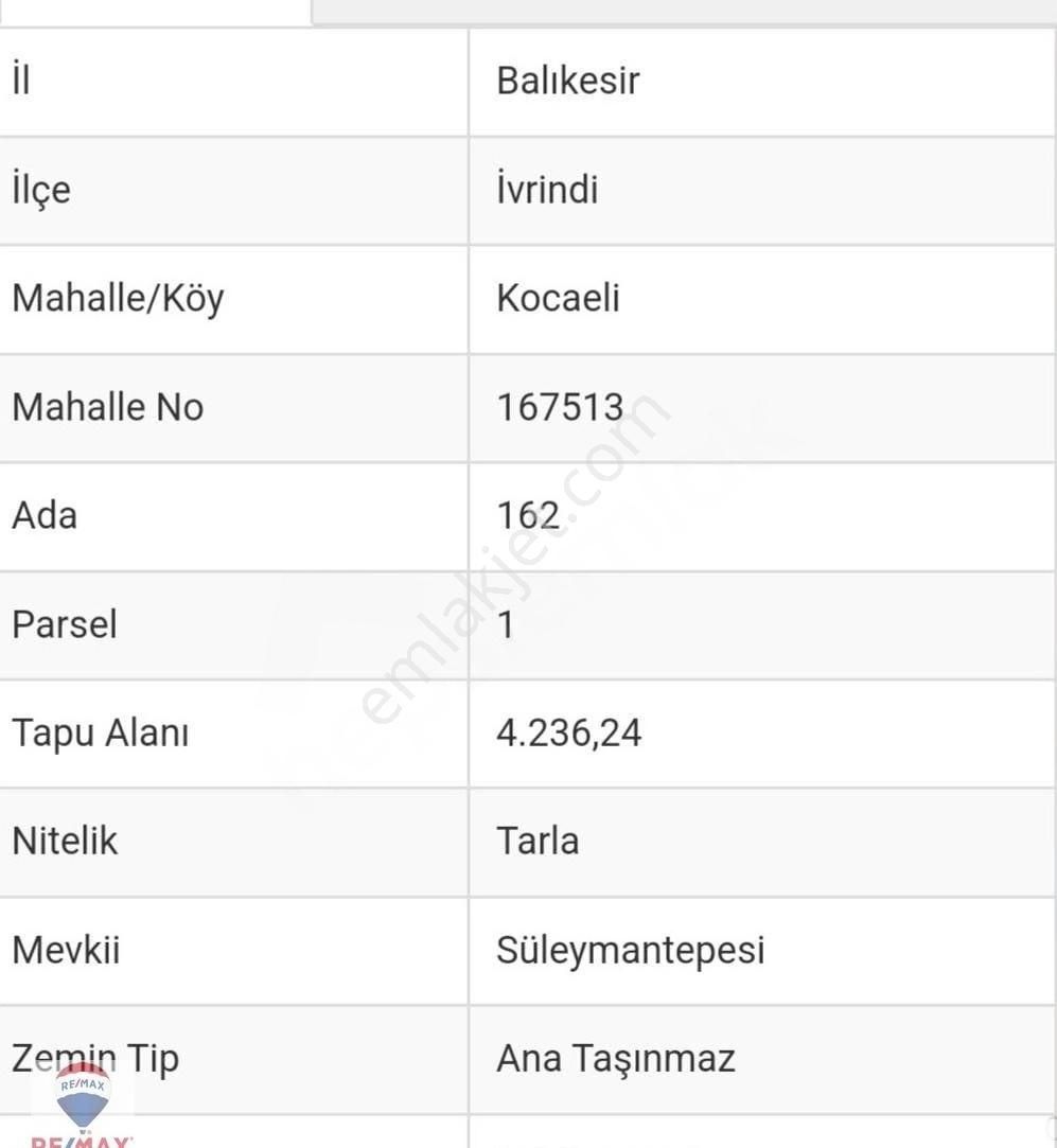 İvrindi Kocaeli Satılık Tarla İvrindi Kocaeli Köyünde Ana Yola Yakın Yatırımlık Tarla