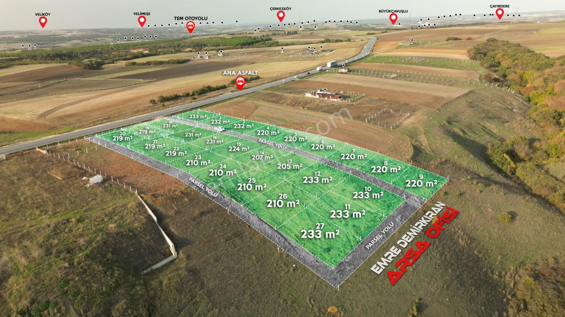 Silivri Değirmenköy'de Ana Asfalta Cephe 220 M² Satılık Tarla