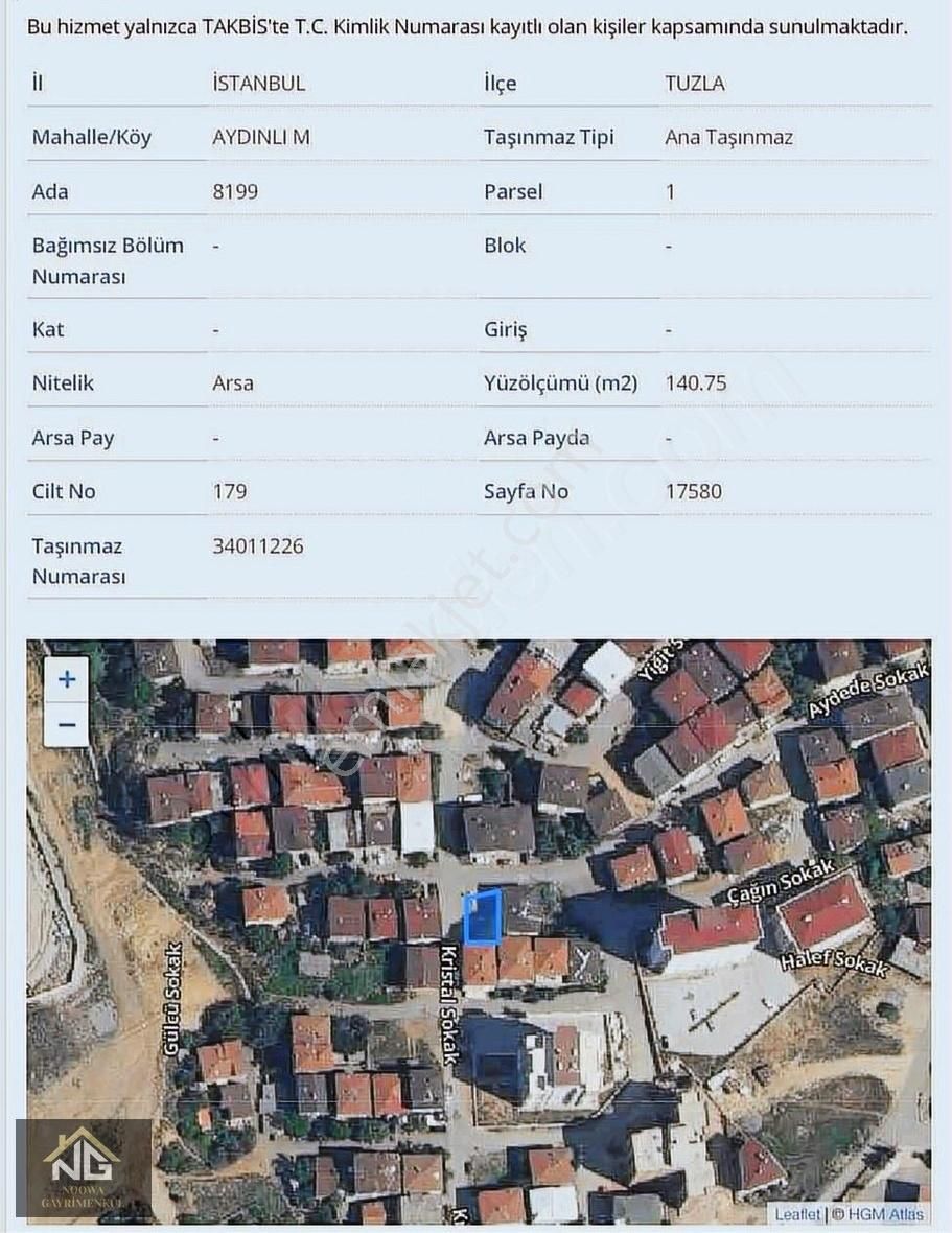 Tuzla Aydınlı Satılık Konut İmarlı Tuzla Aydınlı'da Konut İmarlı 140 M2 Satılık Fırsat Arsa